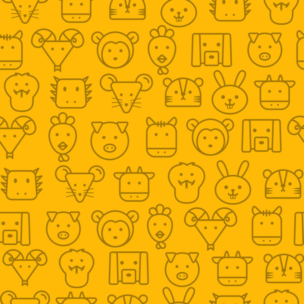 Different line style icons seamless pattern, icons set, Zodiac-y - Vektor, kép
