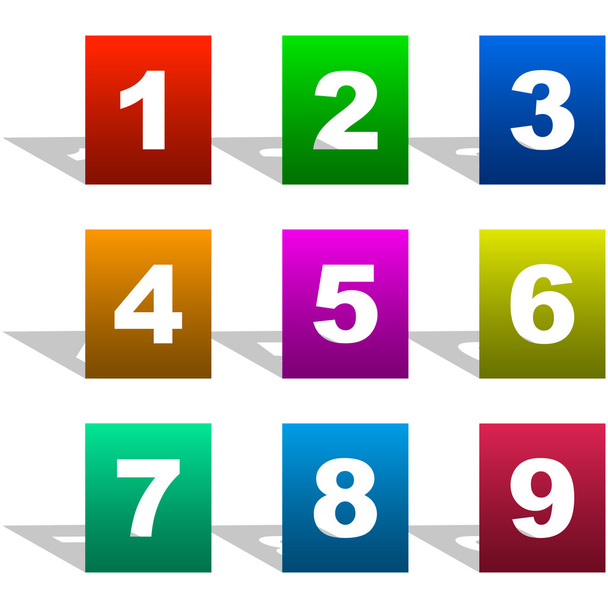 Number icons. Vector set. - Vector, Image