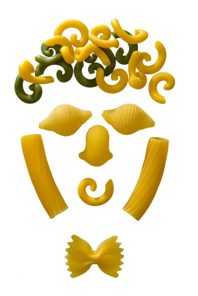 faccia con pasta italiana - Photo, Image