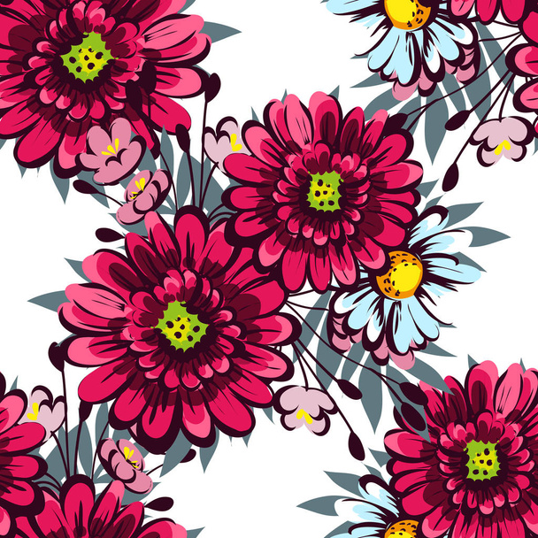 Seamless beautiful floral pattern - Vector, Image