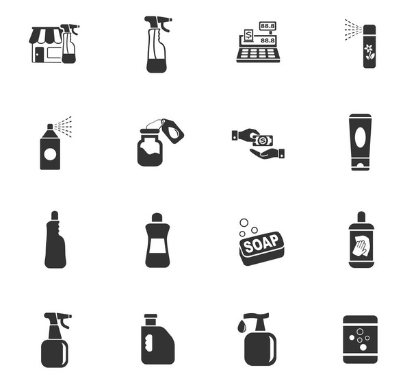 vegyi anyagok tárolására ikon készlet - Vektor, kép