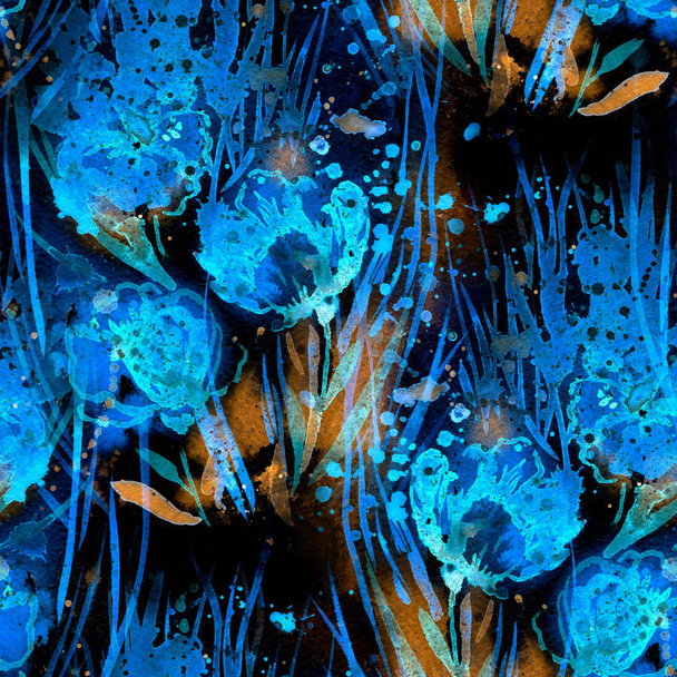 floral motifs seamless pattern - Photo, Image