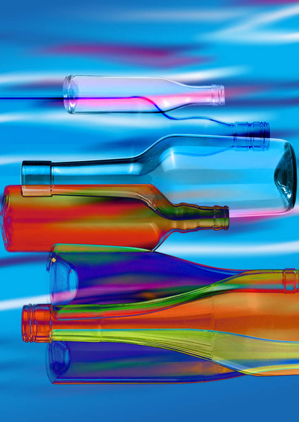 abstract composition of glass bottles_3 - Foto, imagen