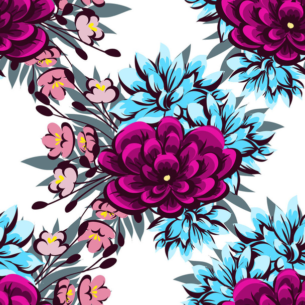 Seamless beautiful floral pattern - Vektori, kuva