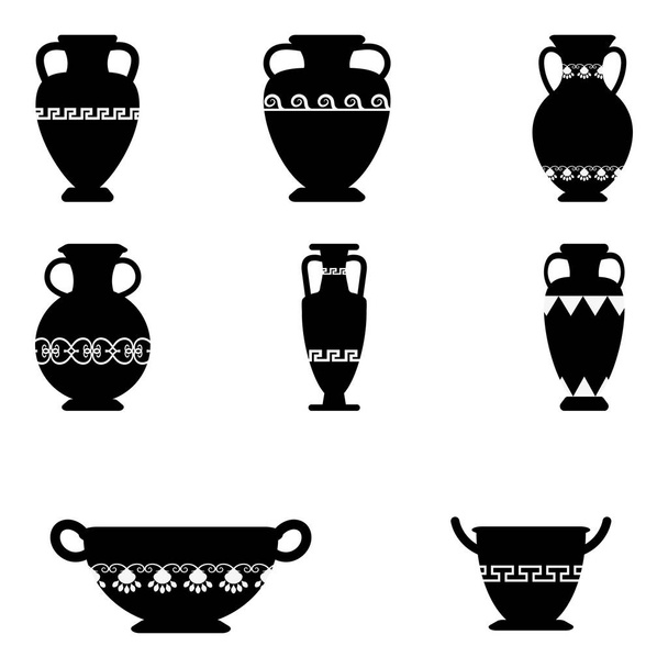 Vektör antik vazolar küme - Vektör, Görsel