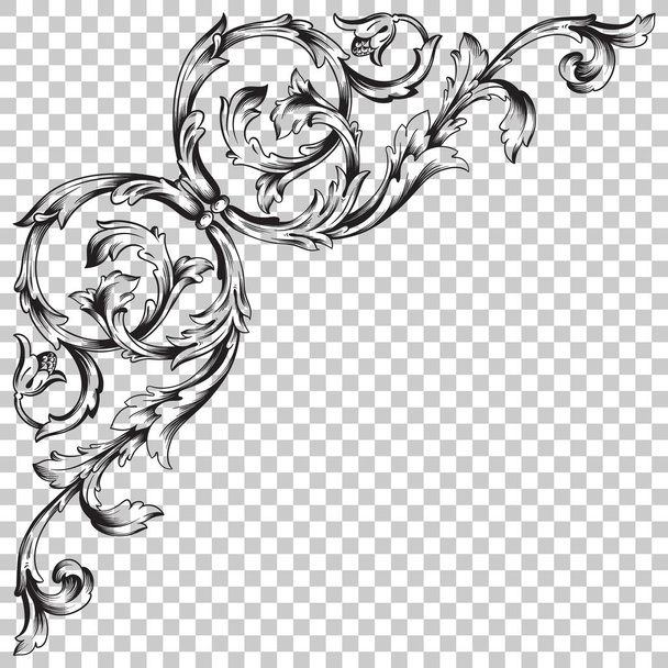 Izolovat rohu ornament v barokním stylu - Vektor, obrázek