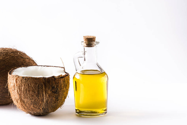 Kokosový olej izolovaný na bílém pozadí - Fotografie, Obrázek