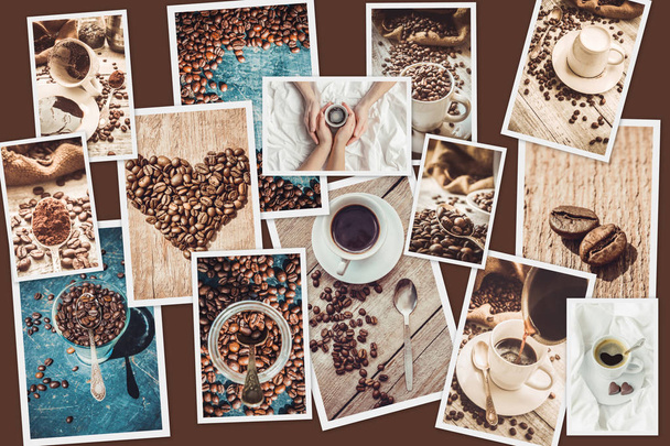 collage muchas fotos de café
.  - Foto, imagen