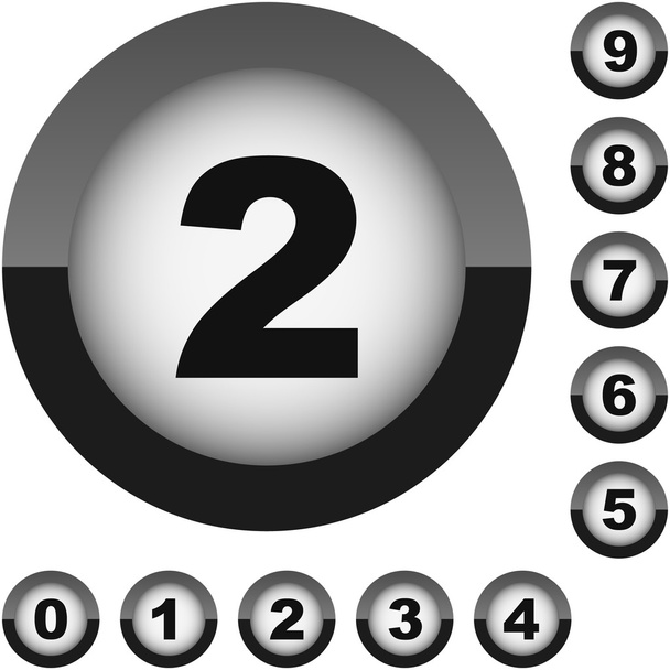 Number set button. Vector collection. - Vecteur, image