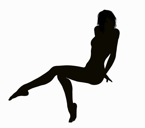 Silhouette of a posing Woman - 写真・画像