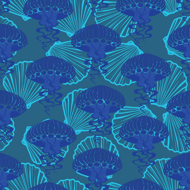 jellyfish seamless pattern - Wektor, obraz