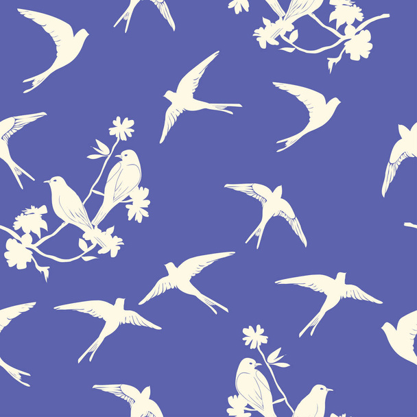 swallow birds seamless pattern - Wektor, obraz