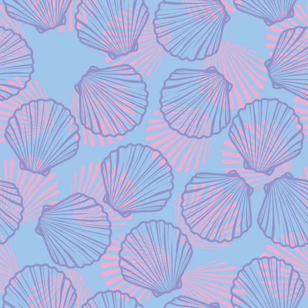 Seashells seamless pattern - Vector, Image