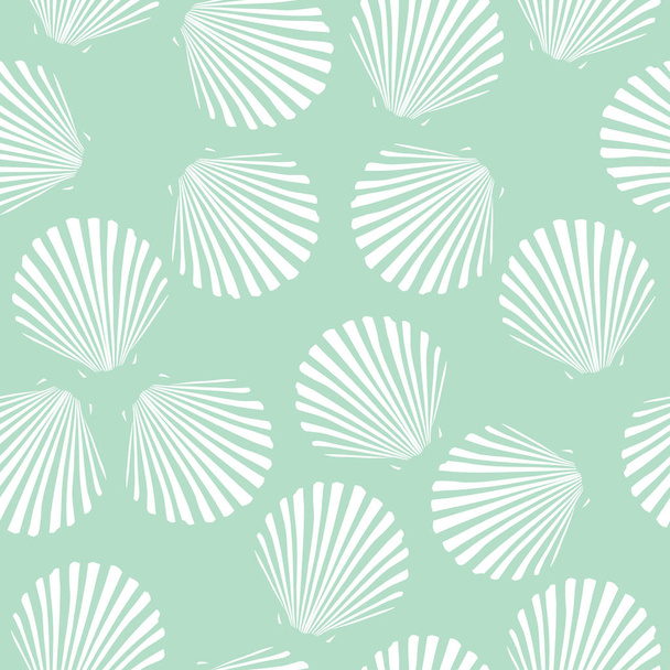 Seashells seamless pattern - Вектор,изображение