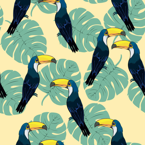 Toucan birds seamless patterm - Vettoriali, immagini