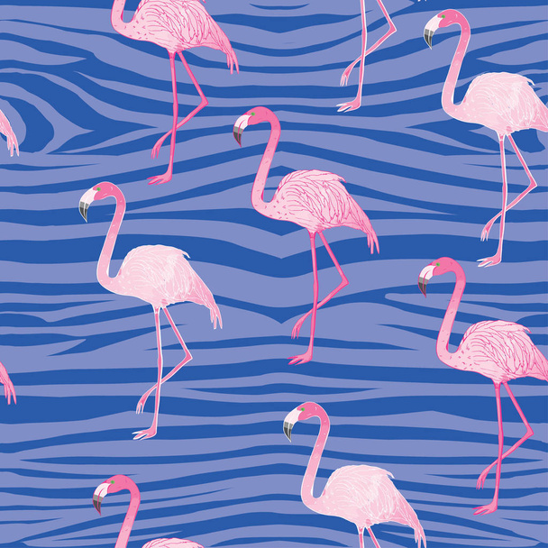 Flamingos seamless pattern - Vektör, Görsel