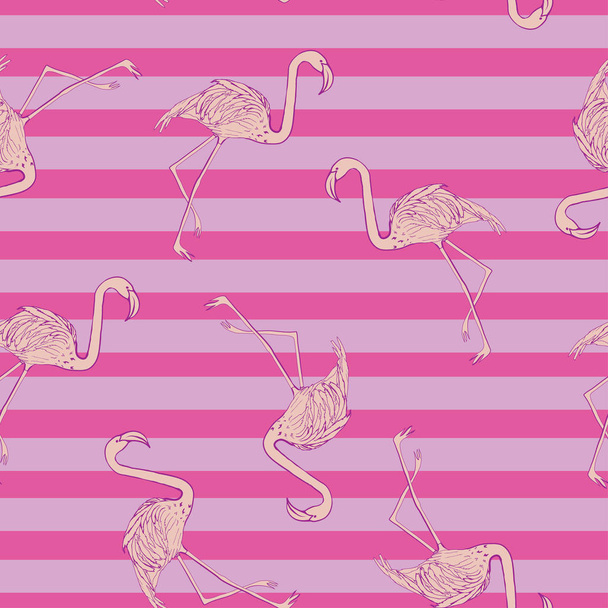 Flamingos seamless pattern - Vektori, kuva