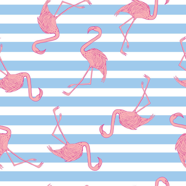 Flamingos seamless pattern - Wektor, obraz