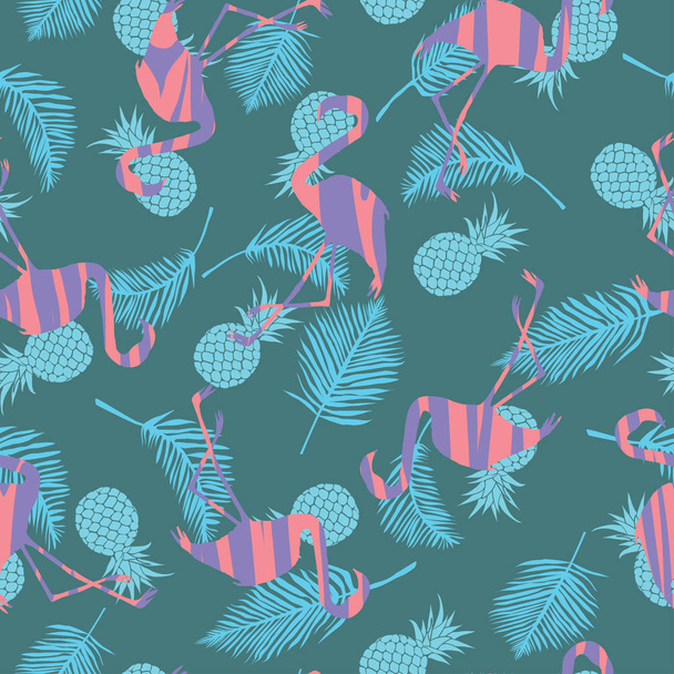 Flamingo's naadloze patroon - Vector, afbeelding