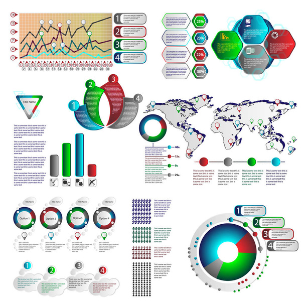 color infographics with different individual elements - Vettoriali, immagini