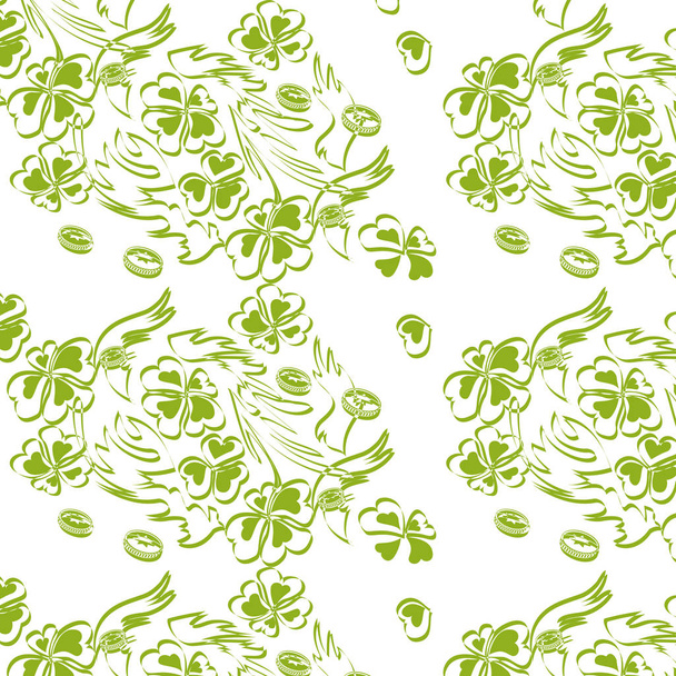 Vektorillustration von Klee in Grün. - Vektor, Bild