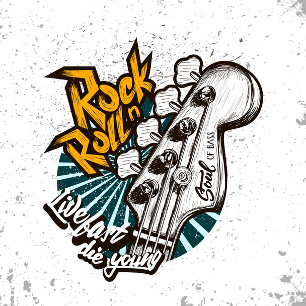 Плакат фестиваля Ручной Рок. Знак рок-н-ролла
.  - Вектор,изображение