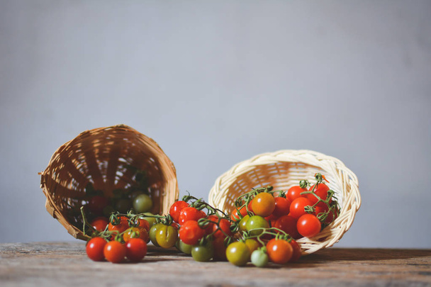 Still life group of tomato on old wood  - Photo, image