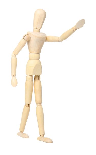 Wooden dummy isolated on a white - Photo, Image