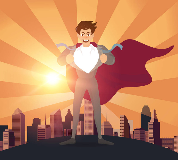 Superhero businessman concept.vector illustration. - Vector, Image