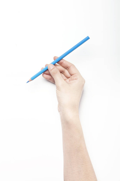 hand holding color pencil - Foto, Imagem