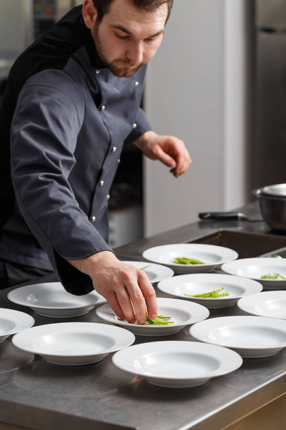 Chef making a lunch dish - Foto, Imagem