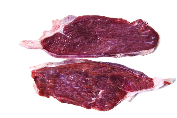 raw steaks isolated on white - Photo, Image