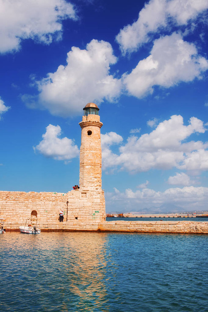 Rethymnon Lighthouse in the Old Venetian Port, Crete island, Greece - Foto, imagen