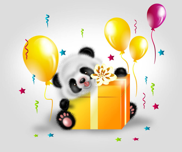 Panda bear with gift - Photo, Image