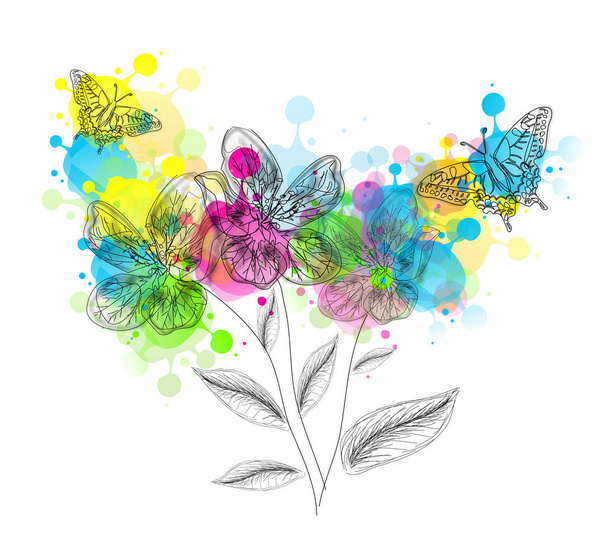 Creative květy s motýly - Fotografie, Obrázek