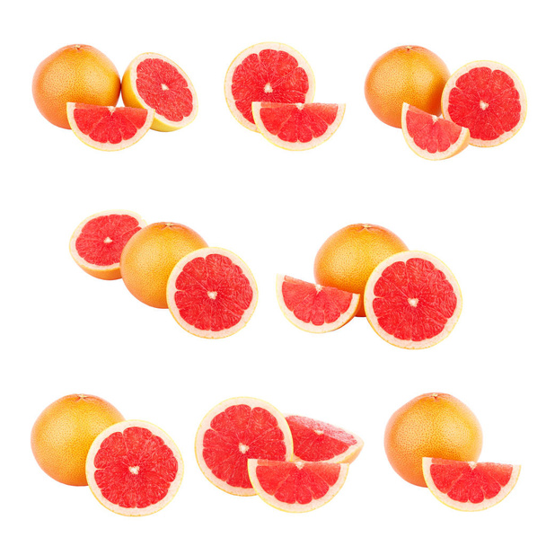 Set of different variations of red grapefruits - 写真・画像