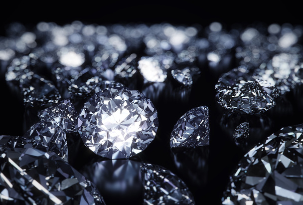 Luxury 3D diamonds render on black backgorund - Zdjęcie, obraz
