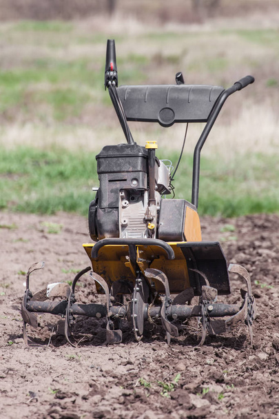 Loosens the soil cultivator front view - Photo, Image