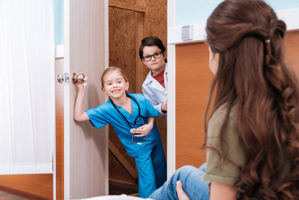 kids playing doctor and patient  - Photo, Image