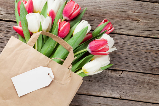 tulips in paper bag - Photo, Image