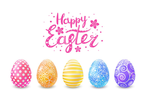 Kolor Easter eggs i pozdrowienia - Wektor, obraz