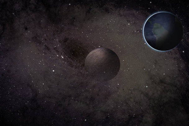 buraco negro e planetas
  - Foto, Imagem