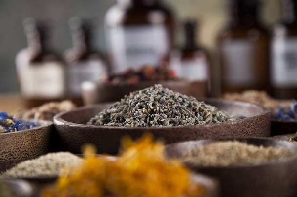 Herbal medicine on wooden desk - Photo, Image