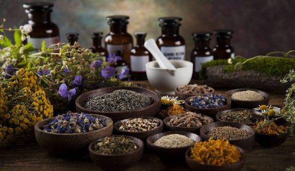 healing herbs, Natural medicine  - Photo, Image