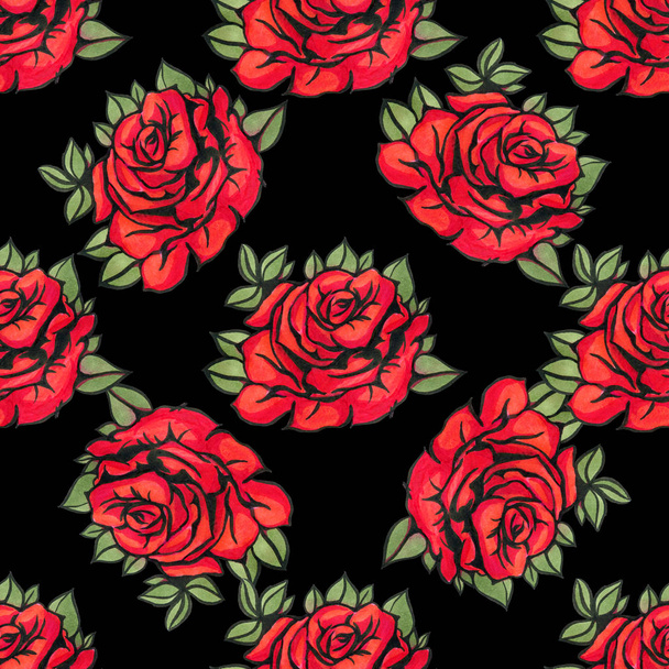 roses seamless pattern - Fotoğraf, Görsel