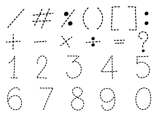 Nummer een op nul en wiskunde tekenen - Vector, afbeelding
