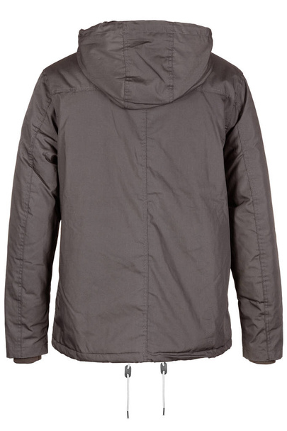 Back of warm grey jacket with hood - Photo, Image