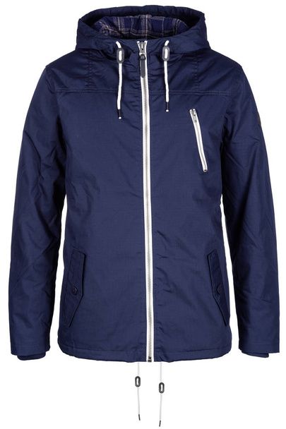 Warm dark blue jacket with hood - Photo, Image