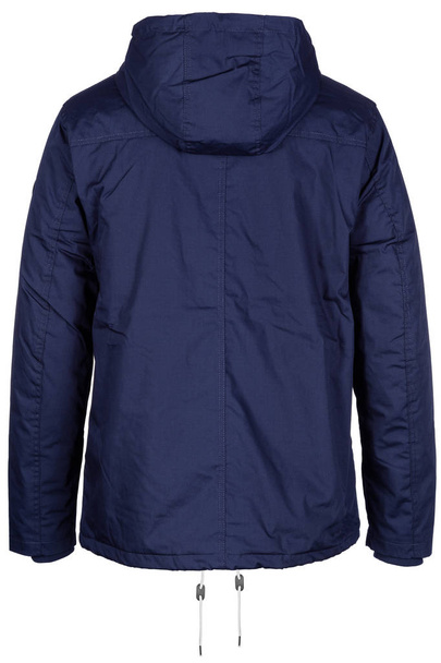 Dos de veste chaude bleu foncé avec capuche
 - Photo, image