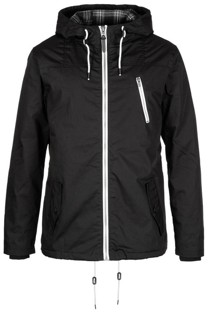 Warm black  jacket with hood - Photo, Image